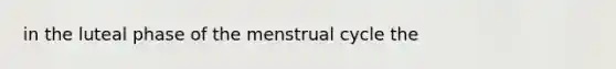 in the luteal phase of the menstrual cycle the