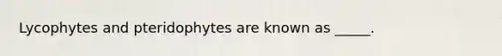 Lycophytes and pteridophytes are known as _____.