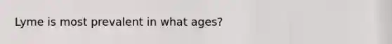 Lyme is most prevalent in what ages?