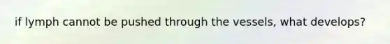if lymph cannot be pushed through the vessels, what develops?