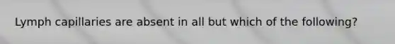 Lymph capillaries are absent in all but which of the following?