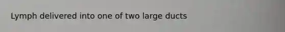 Lymph delivered into one of two large ducts