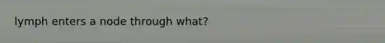 lymph enters a node through what?