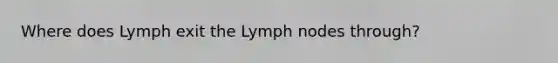 Where does Lymph exit the Lymph nodes through?