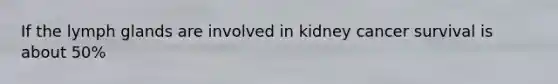 If the lymph glands are involved in kidney cancer survival is about 50%