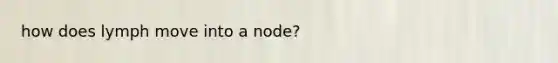 how does lymph move into a node?