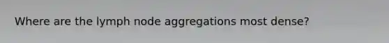 Where are the lymph node aggregations most dense?