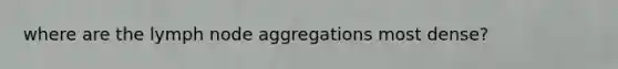 where are the lymph node aggregations most dense?