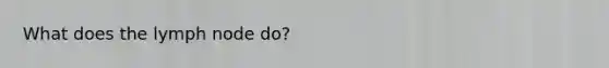 What does the lymph node do?