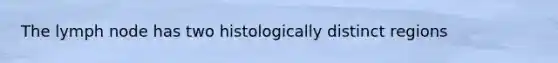 The lymph node has two histologically distinct regions