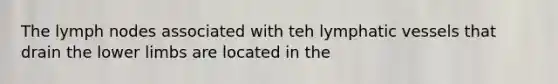 The lymph nodes associated with teh lymphatic vessels that drain the lower limbs are located in the