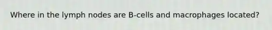 Where in the lymph nodes are B-cells and macrophages located?