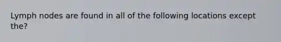 Lymph nodes are found in all of the following locations except the?