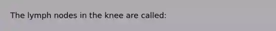 The lymph nodes in the knee are called: