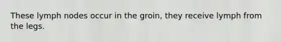 These lymph nodes occur in the groin, they receive lymph from the legs.