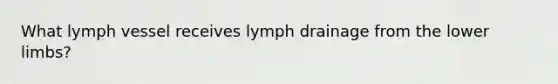 What lymph vessel receives lymph drainage from the lower limbs?