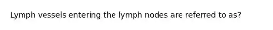 Lymph vessels entering the lymph nodes are referred to as?