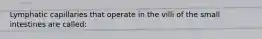 Lymphatic capillaries that operate in the villi of the small intestines are called:
