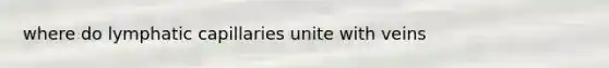 where do lymphatic capillaries unite with veins
