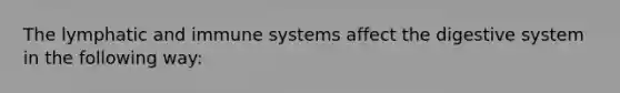 The lymphatic and immune systems affect the digestive system in the following way: