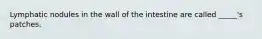 Lymphatic nodules in the wall of the intestine are called _____'s patches.
