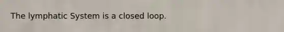 The lymphatic System is a closed loop.