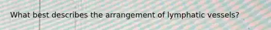 What best describes the arrangement of lymphatic vessels?