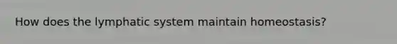 How does the lymphatic system maintain homeostasis?