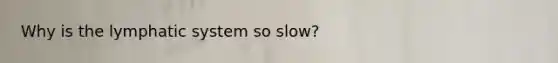 Why is the lymphatic system so slow?