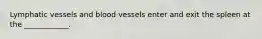 Lymphatic vessels and blood vessels enter and exit the spleen at the ____________.