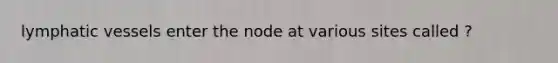 <a href='https://www.questionai.com/knowledge/ki6sUebkzn-lymphatic-vessels' class='anchor-knowledge'>lymphatic vessels</a> enter the node at various sites called ?