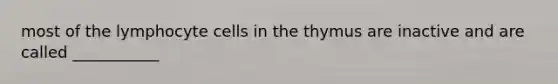 most of the lymphocyte cells in the thymus are inactive and are called ___________