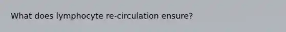 What does lymphocyte re-circulation ensure?