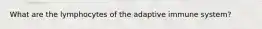 What are the lymphocytes of the adaptive immune system?