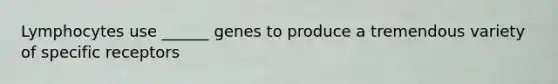 Lymphocytes use ______ genes to produce a tremendous variety of specific receptors