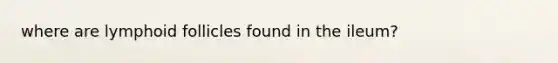 where are lymphoid follicles found in the ileum?