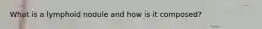 What is a lymphoid nodule and how is it composed?