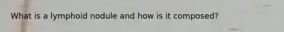 What is a lymphoid nodule and how is it composed?