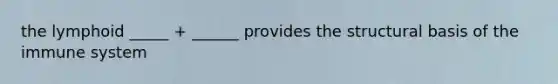 the lymphoid _____ + ______ provides the structural basis of the immune system