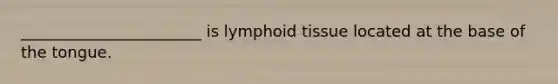 _______________________ is lymphoid tissue located at the base of the tongue.