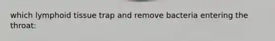 which lymphoid tissue trap and remove bacteria entering the throat: