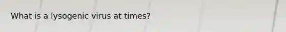 What is a lysogenic virus at times?
