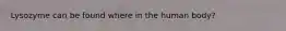 Lysozyme can be found where in the human body?