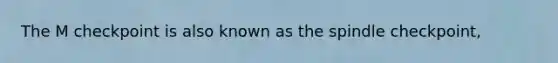 The M checkpoint is also known as the spindle checkpoint,