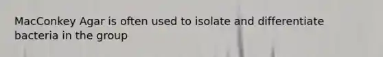 MacConkey Agar is often used to isolate and differentiate bacteria in the group