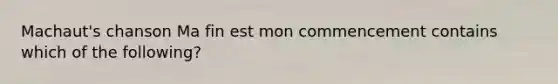 Machaut's chanson Ma fin est mon commencement contains which of the following?