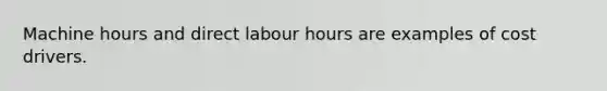 Machine hours and direct labour hours are examples of cost drivers.