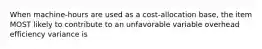 When machine-hours are used as a cost-allocation base, the item MOST likely to contribute to an unfavorable variable overhead efficiency variance is