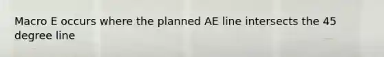 Macro E occurs where the planned AE line intersects the 45 degree line