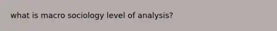 what is macro sociology level of analysis?